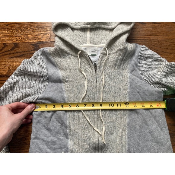 Saturday Sunday Anthropologie Full Zip Hoodie Womens Small Gray Wool Blend Knit - Picture 7 of 10